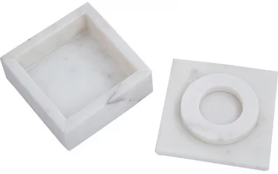 Шкатулка из мрамора Tic tac toe 10X10X5 CM 5