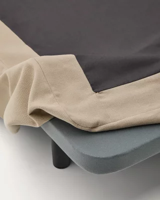 Основание Jaira со съёмным чехлом из льна и хлопка, тауп для матраса 90X200 CM 5