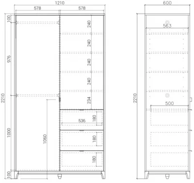Шкаф Case 121X60X221 CM 6