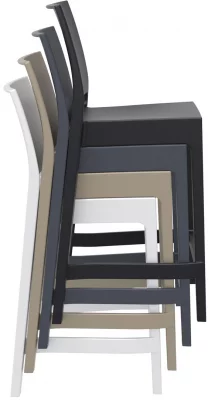 Стул пластиковый полубарный Maya 45X50X98 CM бежевый 6