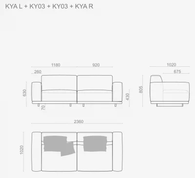 Диван Kyoto 236X102X81 CM 8