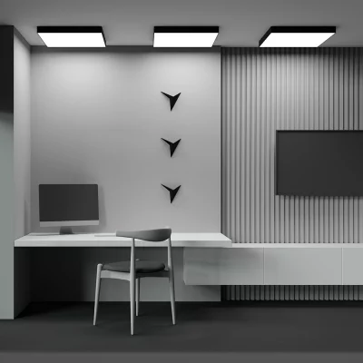 Потолочный светильник Zon черный квадратный 600x600 5