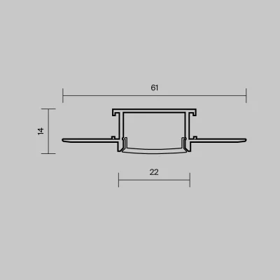 Алюминиевый профиль Встраиваемый скрытого монтажа Серебро 61x14 5