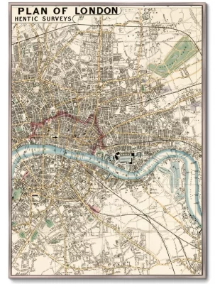 Диптих Plan of London drawn 75X105 / 75X105 CM 4