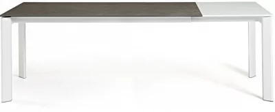 Раздвижной стол Atta 160-220X90X76 белые ножки коричневая керамическая столешница 4