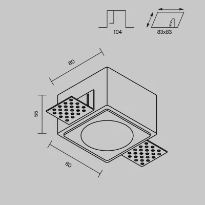 Встраиваемый точечный светильник Downlight 8X8X5.5 CM 10