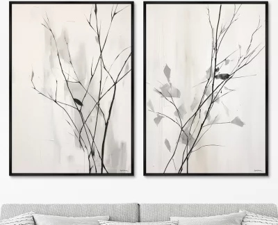 Набор из двух репродукций на холсте Branches in the autumn 75X105 / 75X105 CM 8