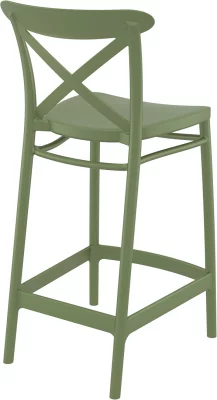 Стул пластиковый полубарный Cross Bar 45X50X96 CM зелёный 3