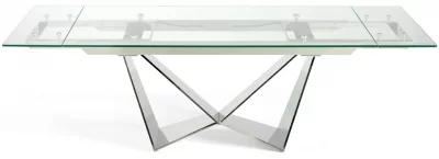 Стильный раскладной стеклянный стол Rect 160-220X90X75 4