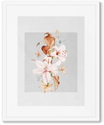 Комплект постеров Floral set in pale shades No9 42X52 / 42X52 / 42X52 / 42X52 CM 3