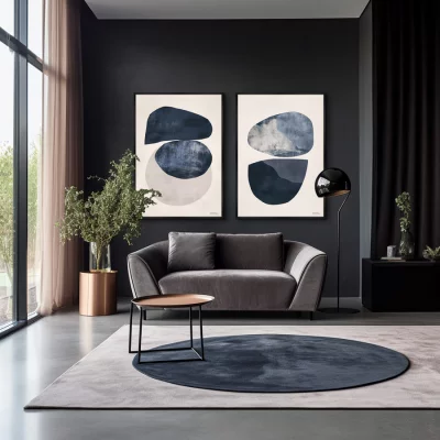 Набор из двух постеров на холсте Lapis Lazuli Stone 75X105 / 75X105 CM 4