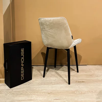 Стул Толедо бежевый бархат чёрные ножки 51X58X83 CM 10
