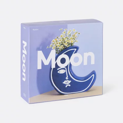 Ваза для цветов moon, 18 см, синяя 10