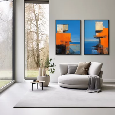 Набор из двух постеров на холсте And the sea is so close 75X105 / 75X105 CM 4