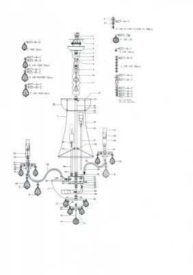 Подвесная люстра Classic 65X65X110 CM 5