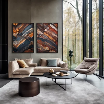 Набор из двух постеров на холсте Stone Color Palette 75X105 / 75X105 CM 4