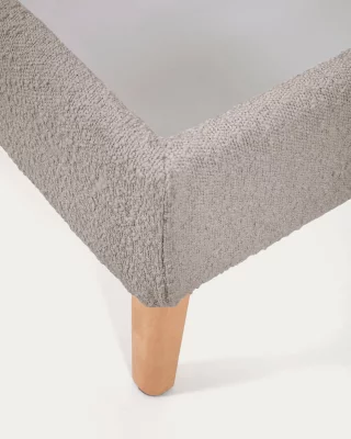 Чехол на кровать Dyla из светло-серого букле для матраса 160X200 CM 5