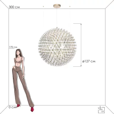Подвесная люстра Raimond 127X127X190 CM 5