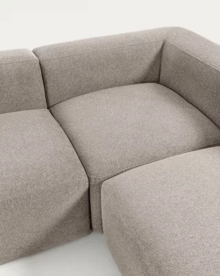 Бежевый угловой диван Blok из шенилла на 4 места 290X290X69 CM 5