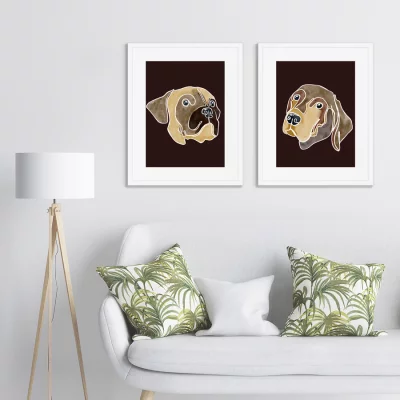 Диптих Happy dogs No2 42X52 / 42X52 CM 4