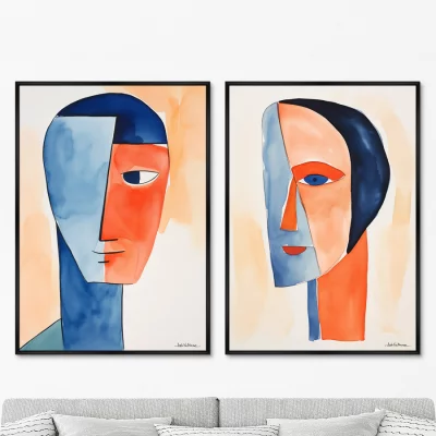 Набор из двух постеров на холсте Swimmers before the race 75X105 / 75X105 CM 8