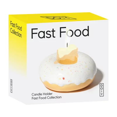 Подсвечник fast food, donut, D7 см, белый 9