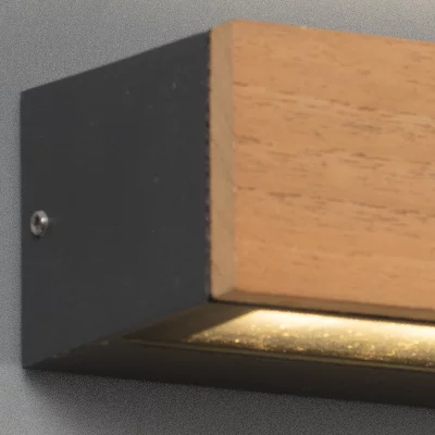 Уличный настенный светильник Doro-13 LED 2x6.5W 3000K дерево 22.2X7.8X5.1 CM 6