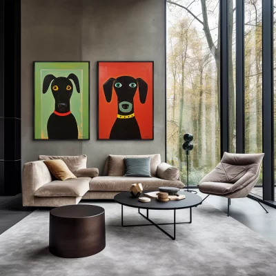 Набор из двух постеров на холсте Dog 75X105 / 75X105 CM 4