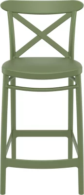 Стул пластиковый полубарный Cross Bar 45X50X96 CM зелёный 4