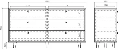 Комод Twin 157X45X82 CM 8