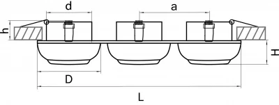 Встраиваемый светильник Ocula 35X9X4 CM 3