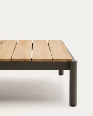 Садовый журнальный столик Sorells из зелёного алюминия и тика 89X91 CM 5
