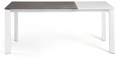 Раскладной стол Atta 120-180X80X76 CM серый на белом каркасе 4