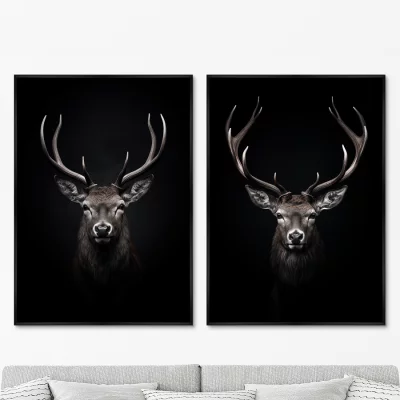 Набор из двух постеров на холсте Deer in the dark 75X105 / 75X105 CM 8