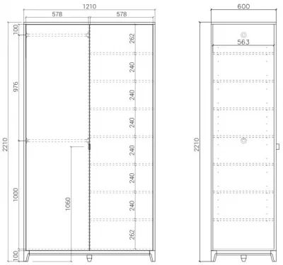 Шкаф Case 121X60X221 CM 8