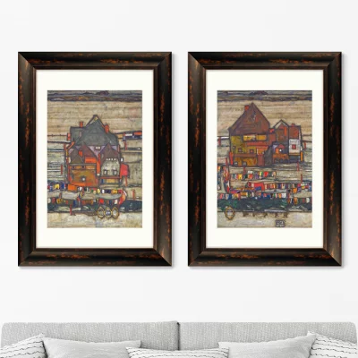 Диптих Houses with Laundry 51X71 / 51X71 CM 4