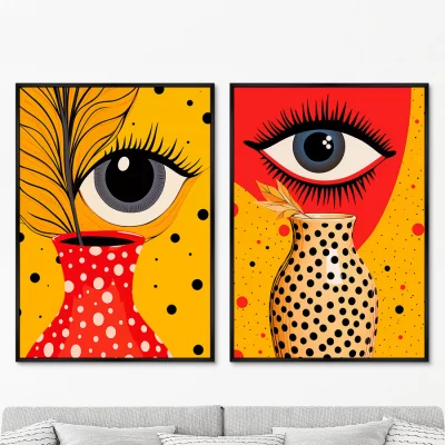 Набор из двух постеров на холсте Vase and Eyes 75X105 / 75X105 CM 8