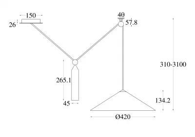 Подвесной светильник Песо 420X1400 CM 6