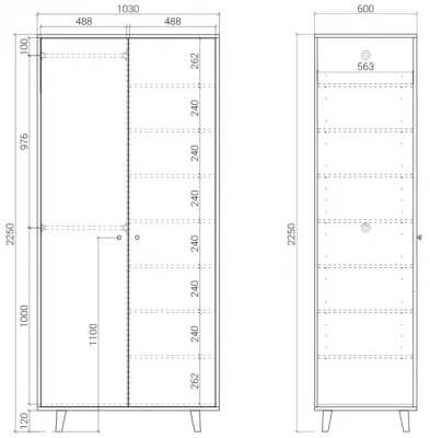 Шкаф Twin 85X60X225 CM 8