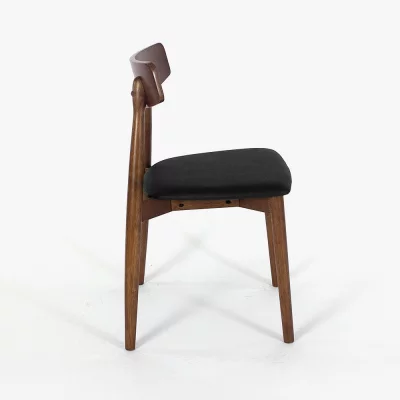 Стул Фарум черная матовая экокожа ножки орех 47X46X77 CM 3