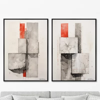 Диптих на холсте Shapes and shadows 75X105 / 75X105 CM 8