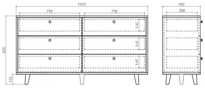 Комод Twin 157X40X82 CM 7