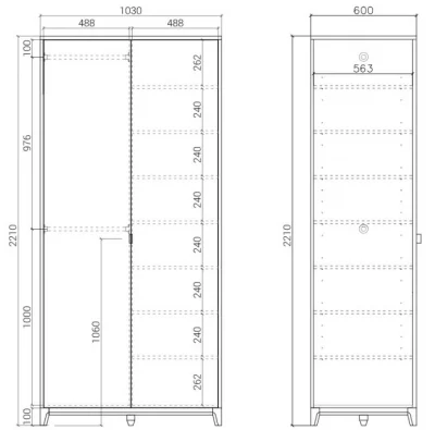 Шкаф Case 103X60X221 CM 8