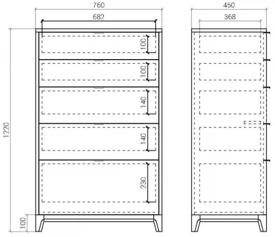 Высокий комод Case 76X45X122 CM 7