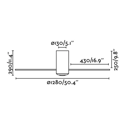 Вентилятор потолочный Mini Tube 128X128X29 CM transparent 3