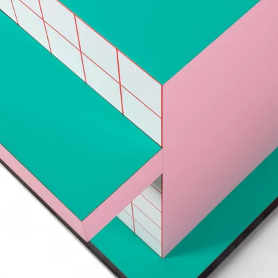 Вспомогательный столик Supersidetable Red Grid 48X42X55 CM 5