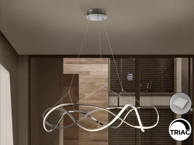 Подвесной светильник Molly LED хром DIM 110X110X38 CM 3