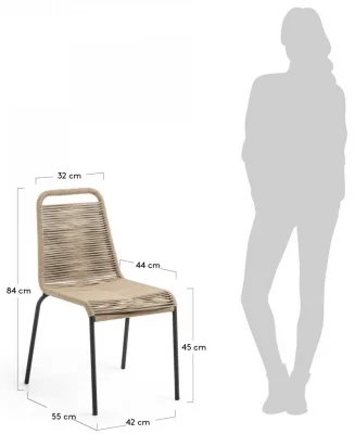 Стильный штабелируемый стул Lambton 56X59X84 CM бежевого цвета 7