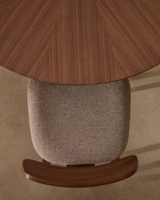Стул Gena из шпона ореха и бежевой шенилловой ткани 48.5X53.5X78 CM 3