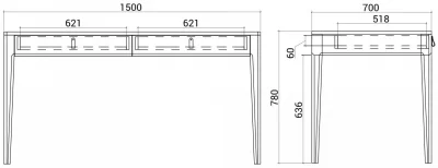 Рабочий стол Case 150X70X78 CM 7